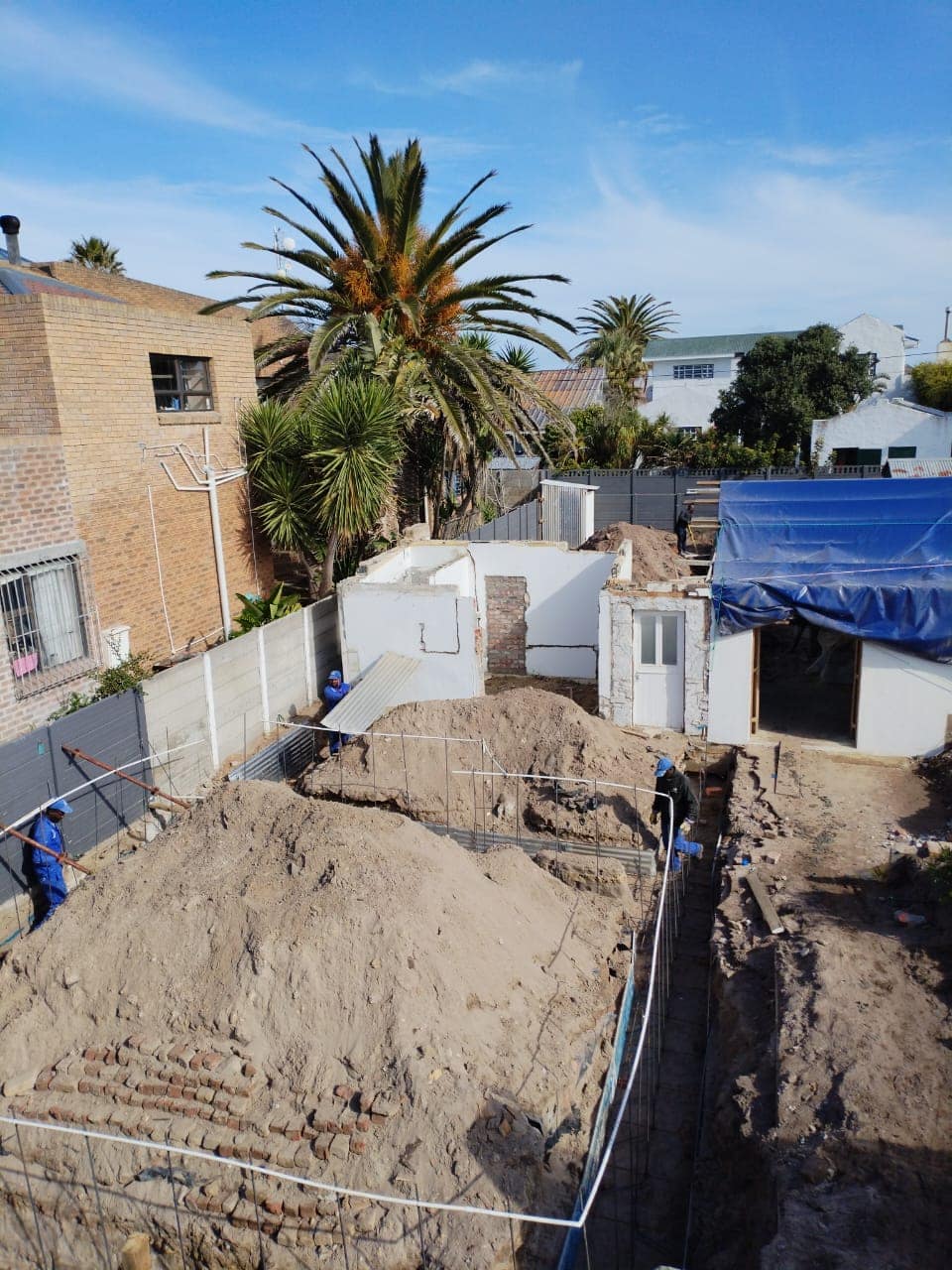 Existing structure demolished and foundation trenches opened on a Spoednik site